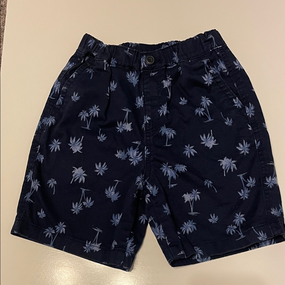 UNIQLO Toddler Boy 3-4 Navy Palm Tree Print Pull On Shorts